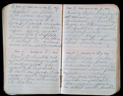 Page image from 1894 diary of Anna Pope